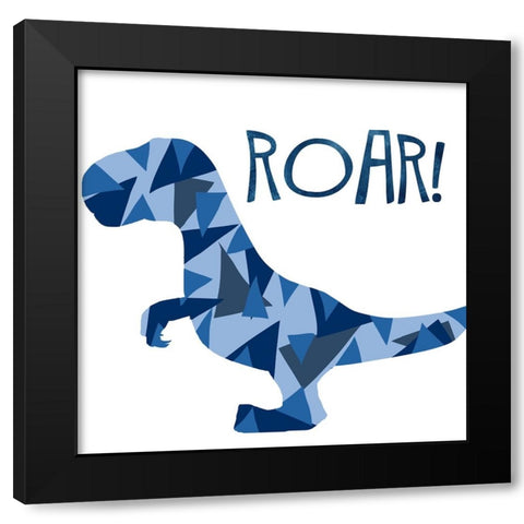 Roar! Black Modern Wood Framed Art Print by Santiago, Daniela