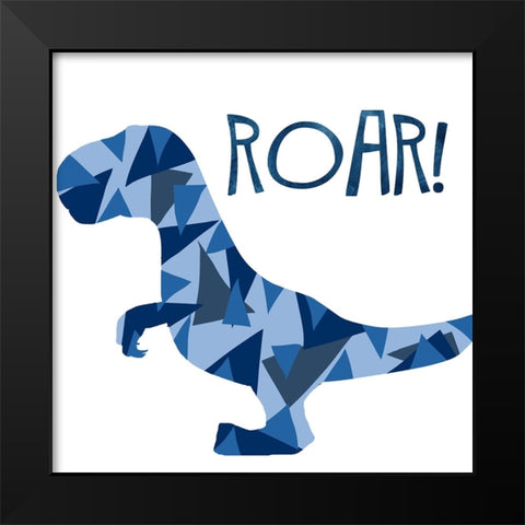 Roar! Black Modern Wood Framed Art Print by Santiago, Daniela