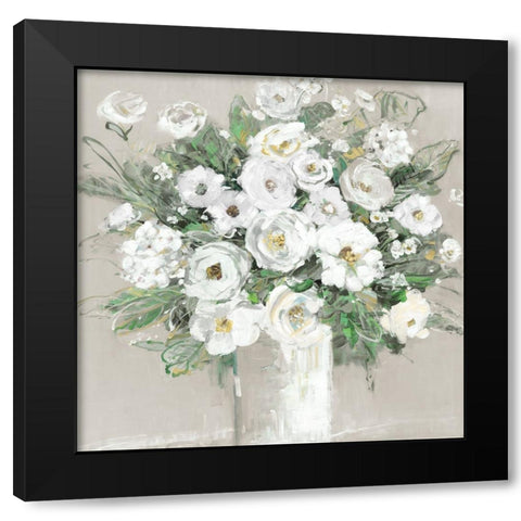 Garden Blooms Black Modern Wood Framed Art Print by Swatland, Sally