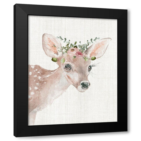 Dressy Fawn Black Modern Wood Framed Art Print with Double Matting by Robinson, Carol