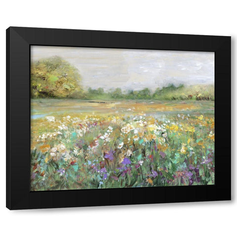 Country Meadow Black Modern Wood Framed Art Print by Swatland, Sally