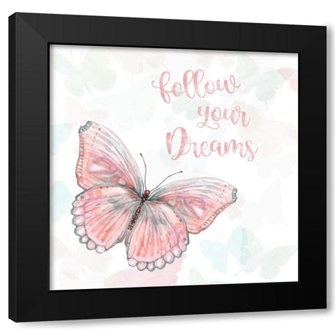 Butterfly Dreams Black Modern Wood Framed Art Print with Double Matting by Robinson, Carol