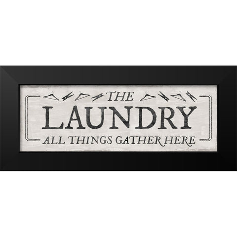 Laundry Gathers Black Modern Wood Framed Art Print by Carpentieri, Natalie