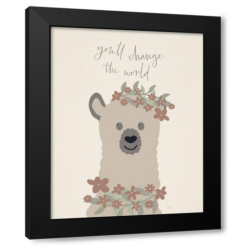 Change The World Black Modern Wood Framed Art Print by Carpentieri, Natalie