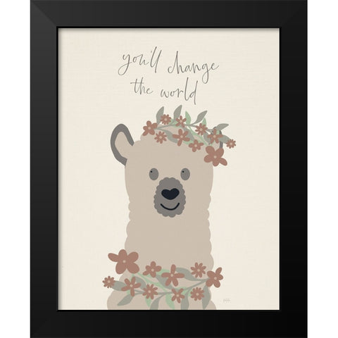 Change The World Black Modern Wood Framed Art Print by Carpentieri, Natalie