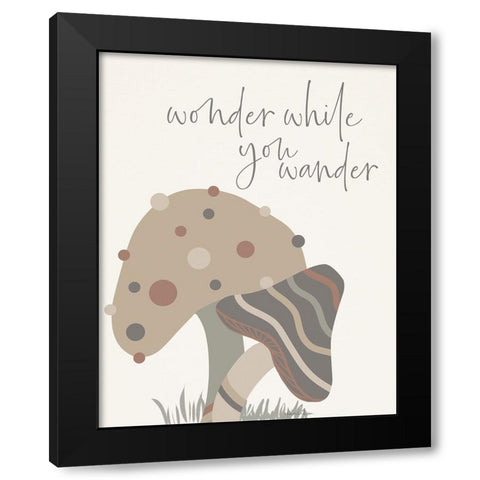 Wonder While You Wander Black Modern Wood Framed Art Print with Double Matting by Santiago, Daniela