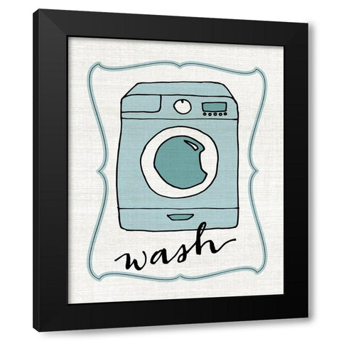 Wash Black Modern Wood Framed Art Print by CAD Designs