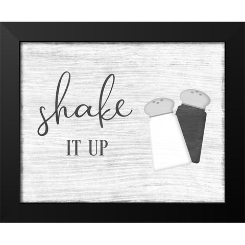 Shake it Up Black Modern Wood Framed Art Print by CAD Designs