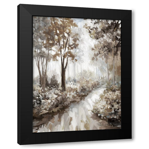 Into the Woods Black Modern Wood Framed Art Print with Double Matting by Nan