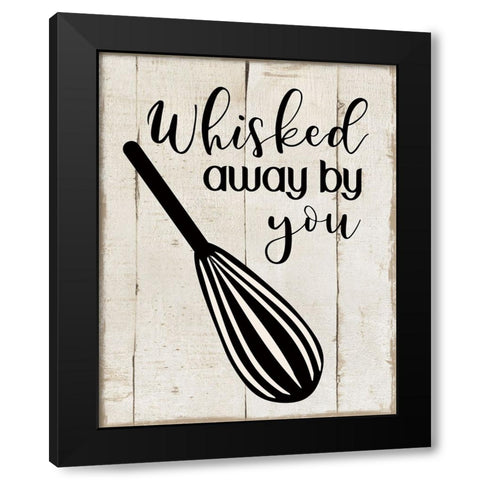 Whisked Away Black Modern Wood Framed Art Print by CAD Designs