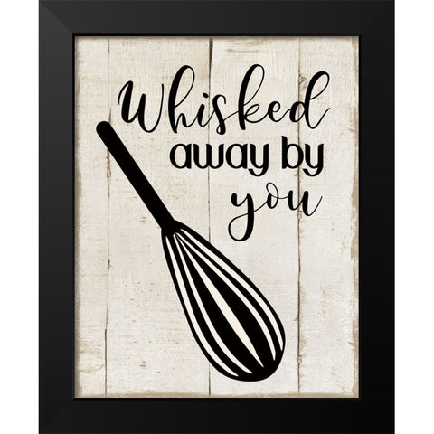 Whisked Away Black Modern Wood Framed Art Print by CAD Designs