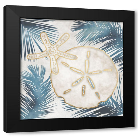 Shells and Palms II Black Modern Wood Framed Art Print by Carpentieri, Natalie