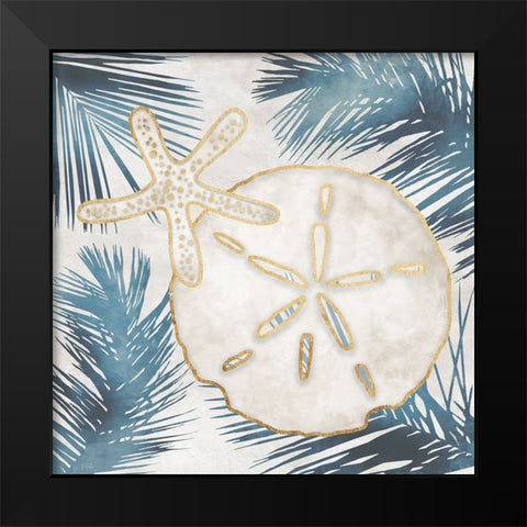 Shells and Palms II Black Modern Wood Framed Art Print by Carpentieri, Natalie