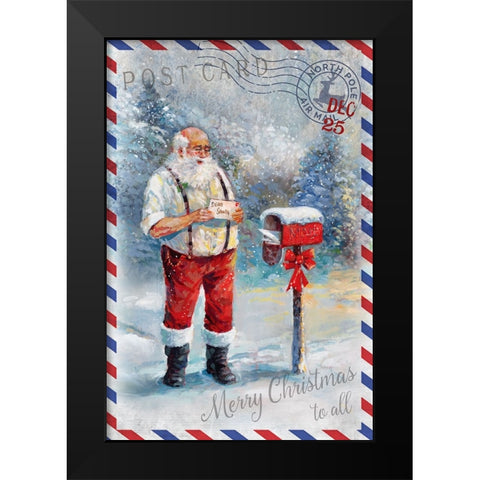 Postcard to Santa Black Modern Wood Framed Art Print by Manning, Ruane