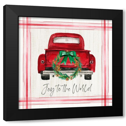 Joy Wreath Pickup Black Modern Wood Framed Art Print by Brockmon, Kristen