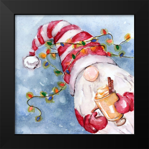 Eggnog Gnome Black Modern Wood Framed Art Print by Chang, Stella