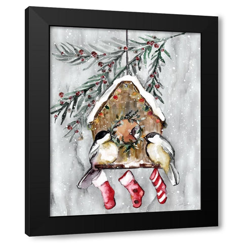 Winter Birds Black Modern Wood Framed Art Print by Chang, Stella