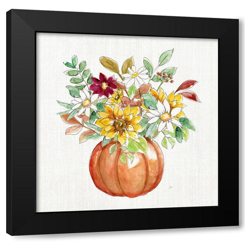 Pumpkin Bouquet I Black Modern Wood Framed Art Print with Double Matting by Nan