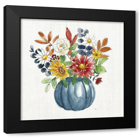 Pumpkin Bouquet II Black Modern Wood Framed Art Print by Nan