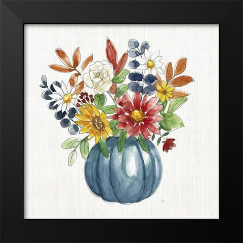 Pumpkin Bouquet II Black Modern Wood Framed Art Print by Nan