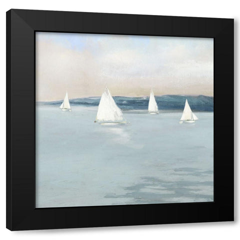 Sail Away II Black Modern Wood Framed Art Print with Double Matting by Swatland, Sally