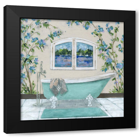 Tuscany Bath II Black Modern Wood Framed Art Print with Double Matting by Robinson, Carol