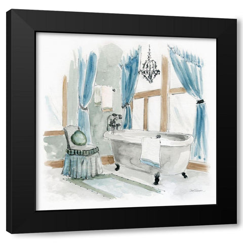 Fancy Cottage Bath II Black Modern Wood Framed Art Print by Robinson, Carol