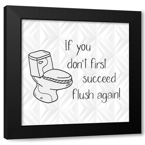 First Succeed Geo Black Modern Wood Framed Art Print by Jill, Susan