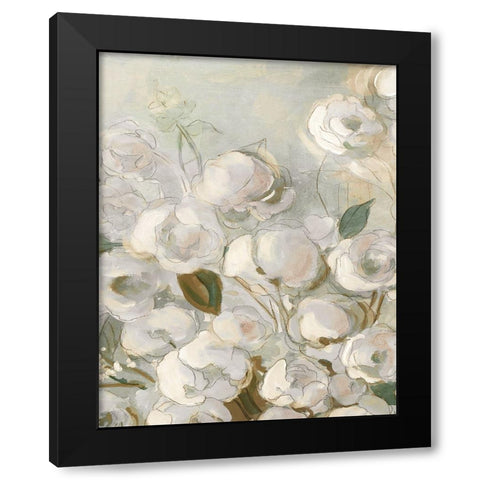 Moonlit Climbing Roses I Black Modern Wood Framed Art Print by Robinson, Carol