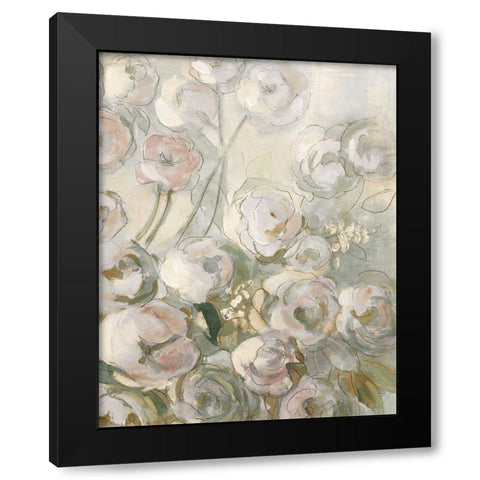 Moonlit Climbing Roses II Black Modern Wood Framed Art Print with Double Matting by Robinson, Carol
