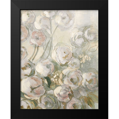 Moonlit Climbing Roses II Black Modern Wood Framed Art Print by Robinson, Carol