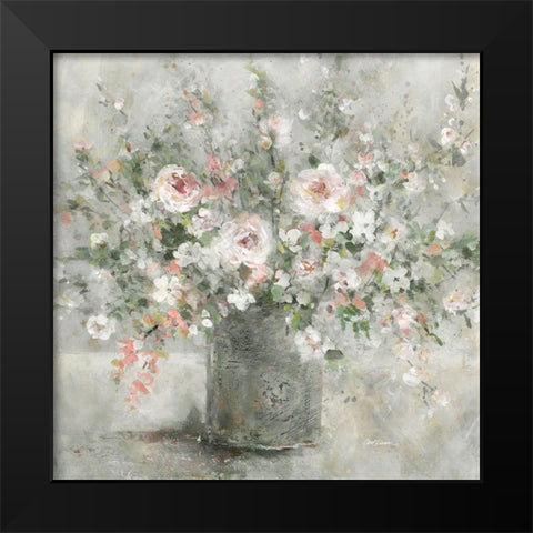 Felicitous Floral Black Modern Wood Framed Art Print by Robinson, Carol