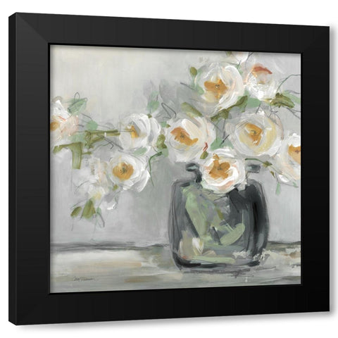 Floral Rendition Black Modern Wood Framed Art Print with Double Matting by Robinson, Carol