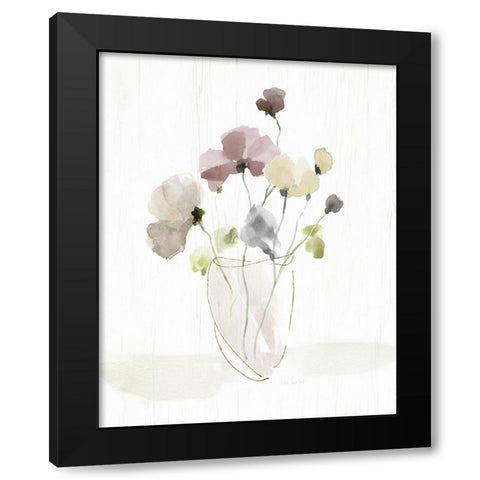 Choose Happy Bouquet I Black Modern Wood Framed Art Print by Swatland, Katie