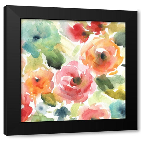 Garden Soiree II Black Modern Wood Framed Art Print with Double Matting by Robinson, Carol