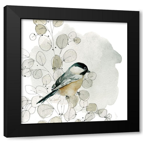 Botanical Sketchbook Bird I Black Modern Wood Framed Art Print with Double Matting by Finn, Livi