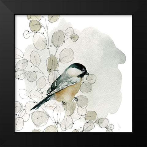 Botanical Sketchbook Bird I Black Modern Wood Framed Art Print by Finn, Livi