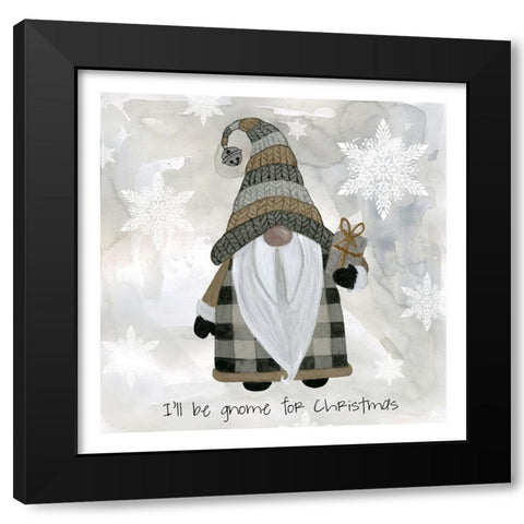 Gnome Friends III Black Modern Wood Framed Art Print with Double Matting by Finn, Livi
