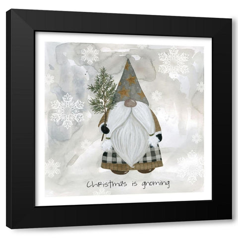 Gnome Friends IV Black Modern Wood Framed Art Print by Finn, Livi