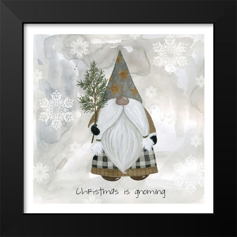 Gnome Friends IV Black Modern Wood Framed Art Print by Finn, Livi