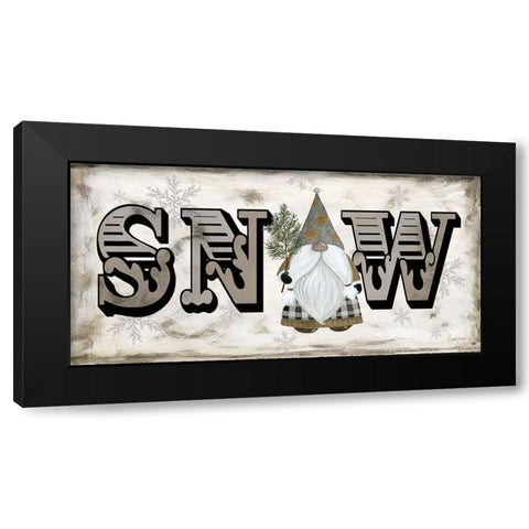 Winter Wonderland Friends Snow Black Modern Wood Framed Art Print by Finn, Livi