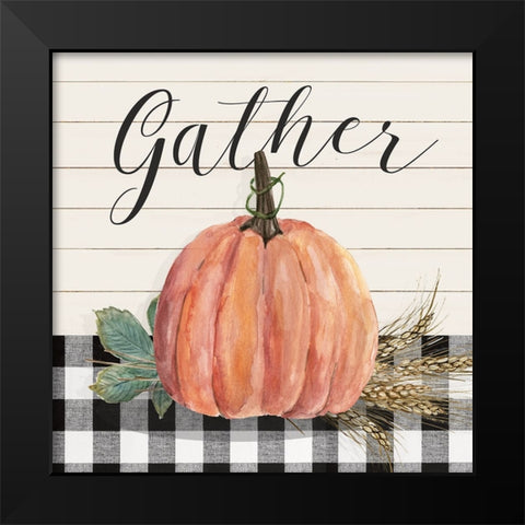 Harvest Gather Black Modern Wood Framed Art Print by Finn, Livi