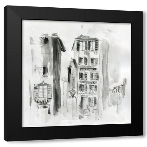 City Sketch II Black Modern Wood Framed Art Print with Double Matting by Robinson, Carol