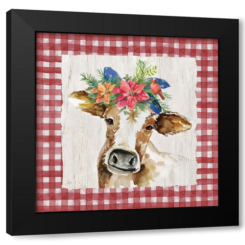 Holiday Henrietta Black Modern Wood Framed Art Print with Double Matting by Nan