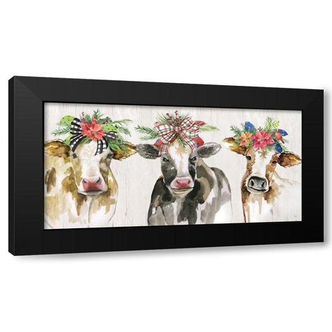 Holiday Gals Black Modern Wood Framed Art Print by Nan