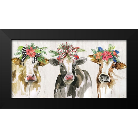 Holiday Gals Black Modern Wood Framed Art Print by Nan