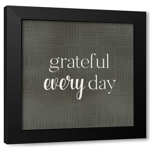 Grateful Every Day Black Modern Wood Framed Art Print with Double Matting by Designs, CAD