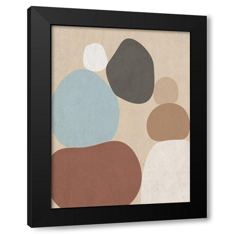 Stone Stacking Black Modern Wood Framed Art Print with Double Matting by Jill, Susan