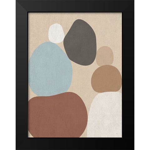 Stone Stacking Black Modern Wood Framed Art Print by Jill, Susan