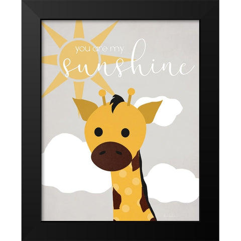 Sunshine Giraffe Black Modern Wood Framed Art Print by Santiago, Daniela